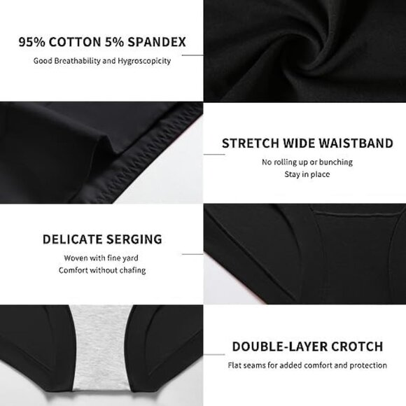 Womens Seamless Boy Shorts Underwear Cotton No Show Briefs Pack - Picture 4 of 5
